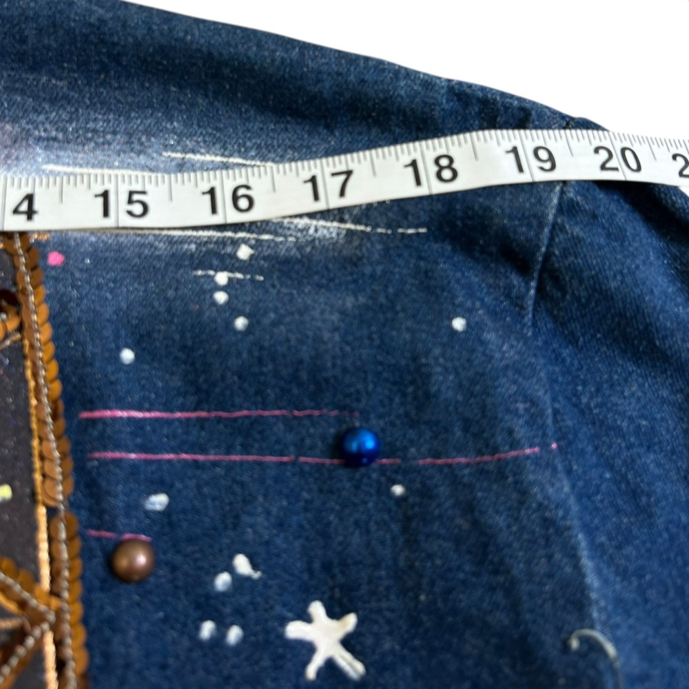 VTG‎ 80s/90s DECO Sport Hand-Painted Chicago Denim Blazer Sz 6/M Made in USA - Picture 12 of 17